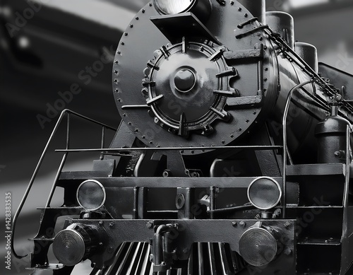 Classic Steam Train Engine – 3D Render Closeup with Vintage Details