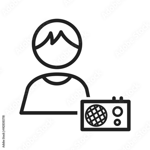 Listening to Poems icon vector image. Suitable for mobile apps, web apps and print media.