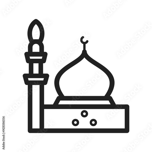 Prophet's Mosque icon vector image. Suitable for mobile apps, web apps and print media.