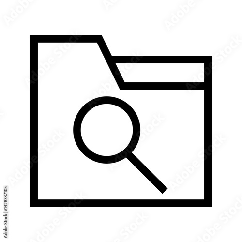 Search Folder icon vector image. Suitable for mobile apps, web apps and print media.