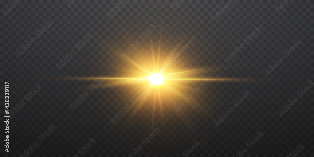 Obraz premium Light effect of flare and lenses, flash of light and explosion.