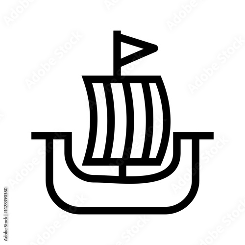 Viking Ship icon vector image. Suitable for mobile apps, web apps and print media.