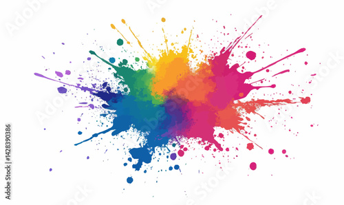 Vibrant Colorful Ink Splash Explosion Abstract Watercolor Paint Splatter Art