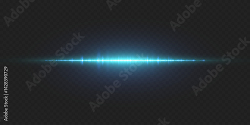 Blue horizontal highlight. Laser beam of light.