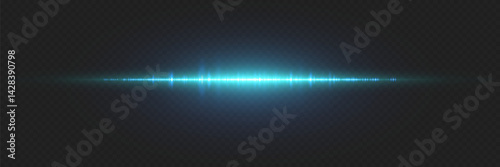 Blue horizontal highlight. Laser beam of light.