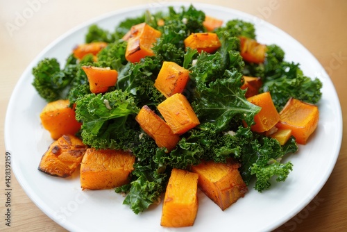 Obraz na płótnie Winter or fall salad with kale and butternut squash w salonie