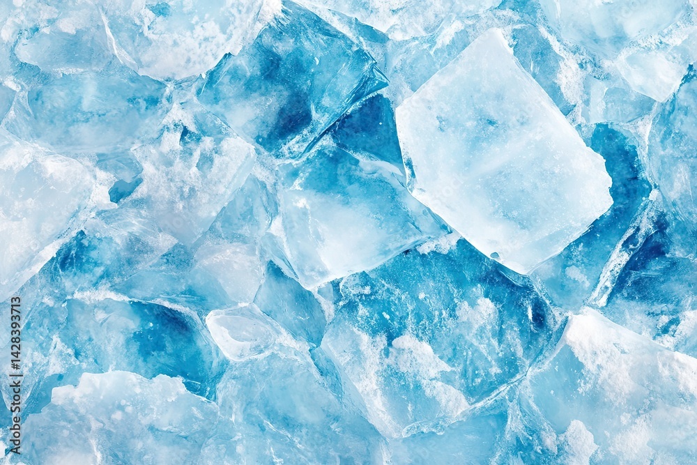 Ice crystals in shades of blue Ice crystals in shades of blue