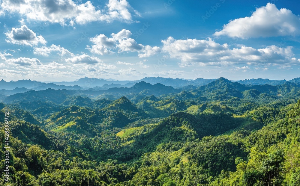 Majestic Green Landscape with Rolling Hills and Clear Blue Sky Captured in Daylight, Perfect for Nature and Travel Enthusiasts Seeking Serenity Majestic Green Landscape with Rolling Hills and Clear Blue Sky Captured in Daylight, Perfect for Nature and Travel Enthusiasts Seeking Serenity