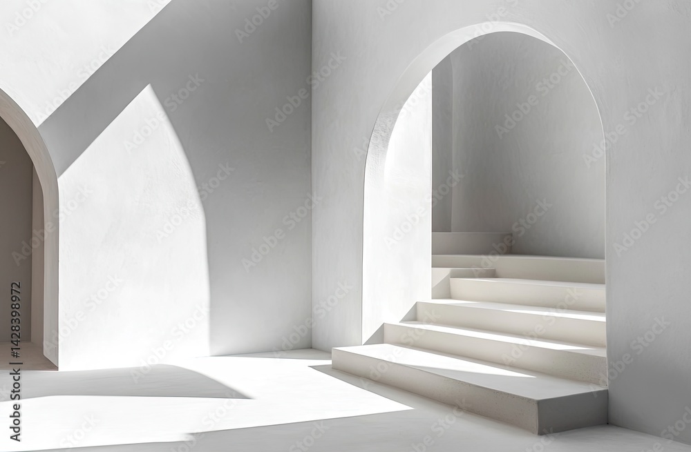 Obraz premium Minimalist archway, sunlit interior