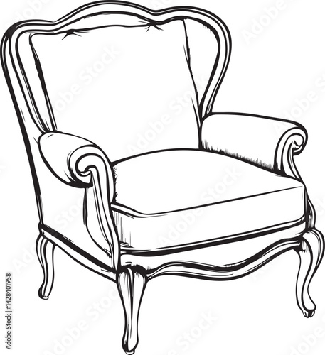 armchair isolated on white background