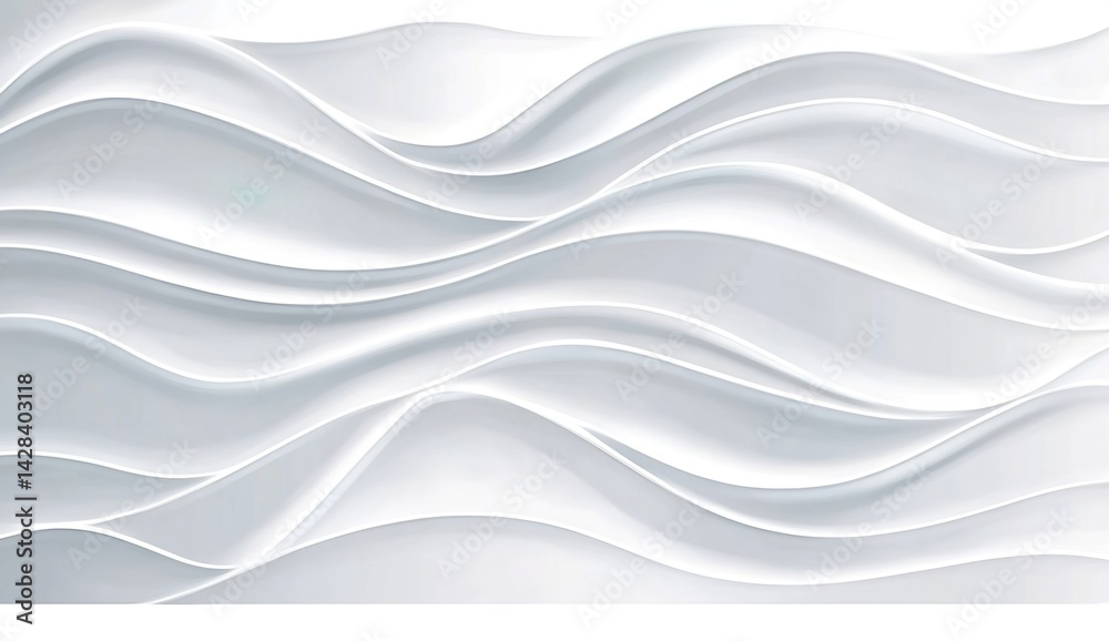 Obraz premium White wavy pattern, creating a smooth flow of visual effects.
