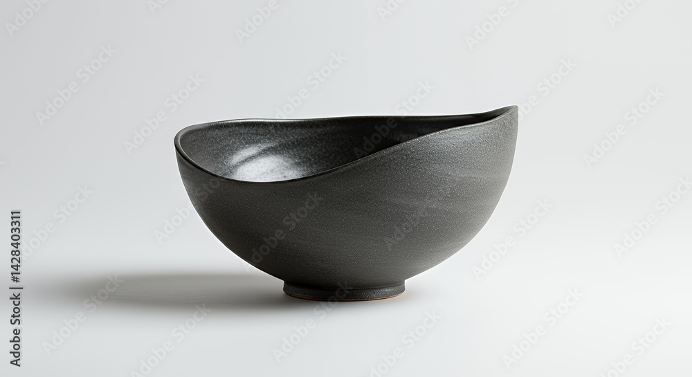 Elegant Black Ceramic Bowl: A Study in Form and Texture Elegant Black Ceramic Bowl: A Study in Form and Texture