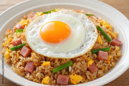 Obraz na płótnie Fried rice with ham and egg w salonie
