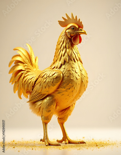 A Golden Chicken – Wealth Symbol, Fantasy Animal, and Concept Art