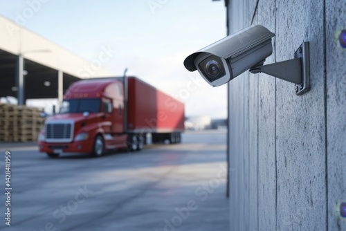 Security camera monitoring a semi-truck at a warehouse (1)
