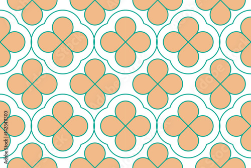 vector seamless pattern with abstract flowers