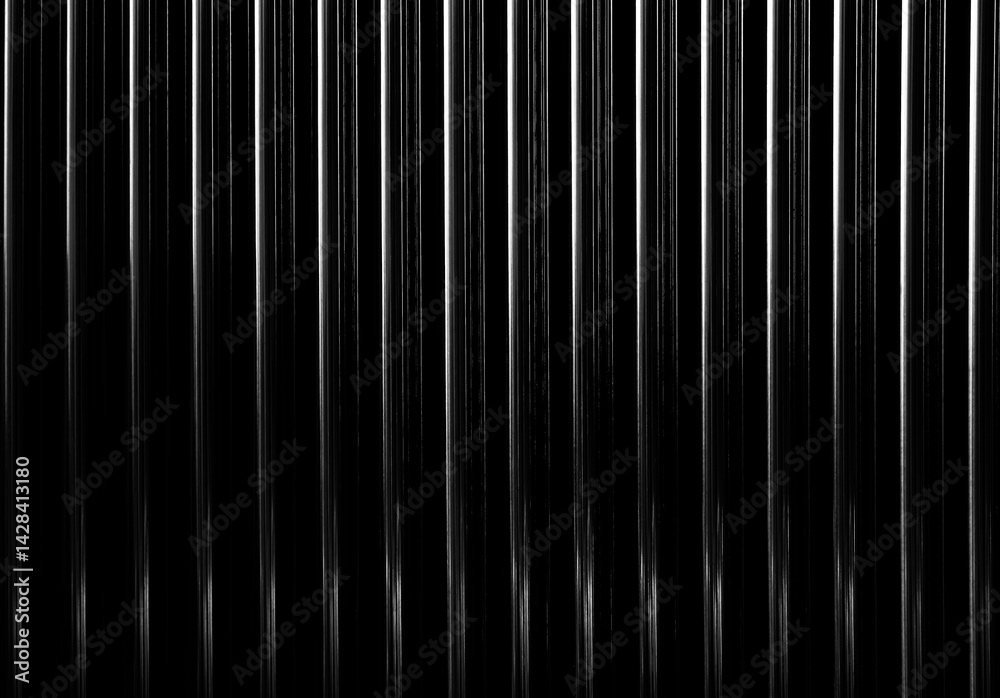 many parallel chrome pipes. The line is very long made of dark black silver iron metal background backdrop. many parallel chrome pipes. The line is very long made of dark black silver iron metal background backdrop.