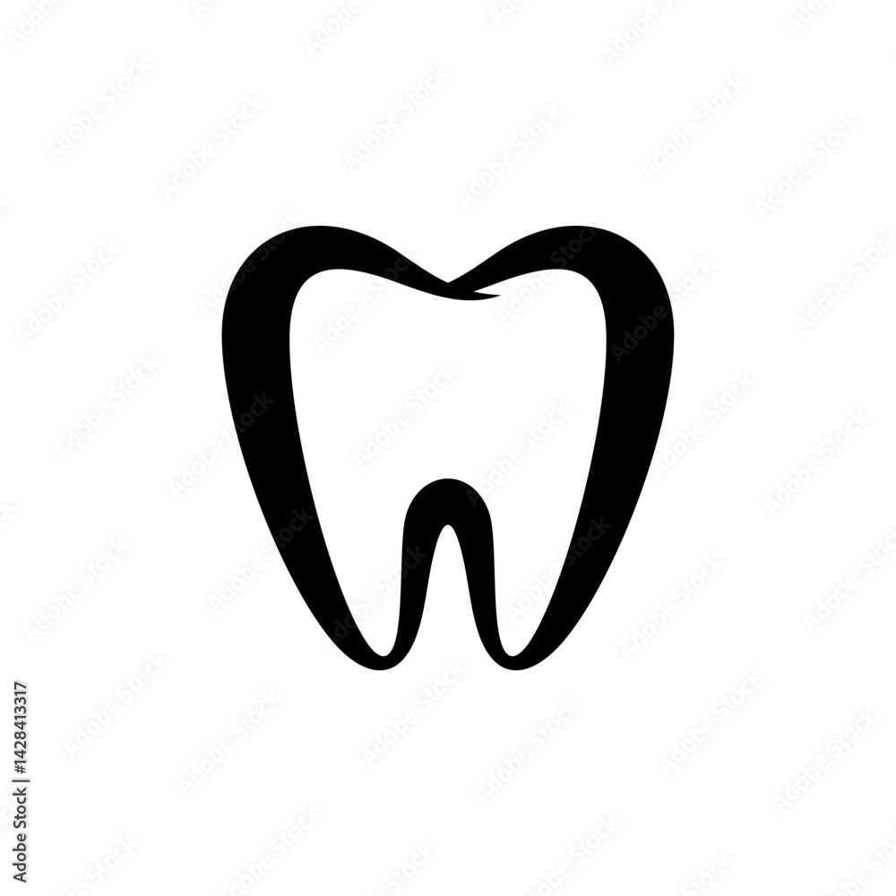 tooth icon with shadow tooth icon with shadow
