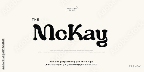 Mckay Modern minimal abstract alphabet fonts. Typography technology, electronic, movie, digital, music, future, logo creative font.