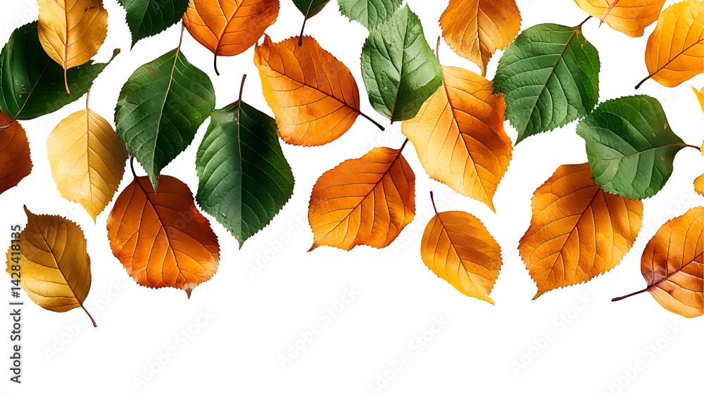 Obraz premium Fall Foliage Background Orange/Yellow Leaves for Seasonal Designs.