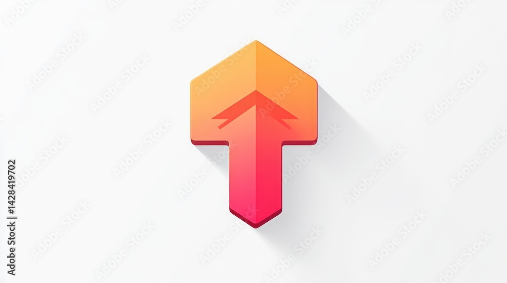 Geometric upward arrow graphic design. Geometric upward arrow graphic design.