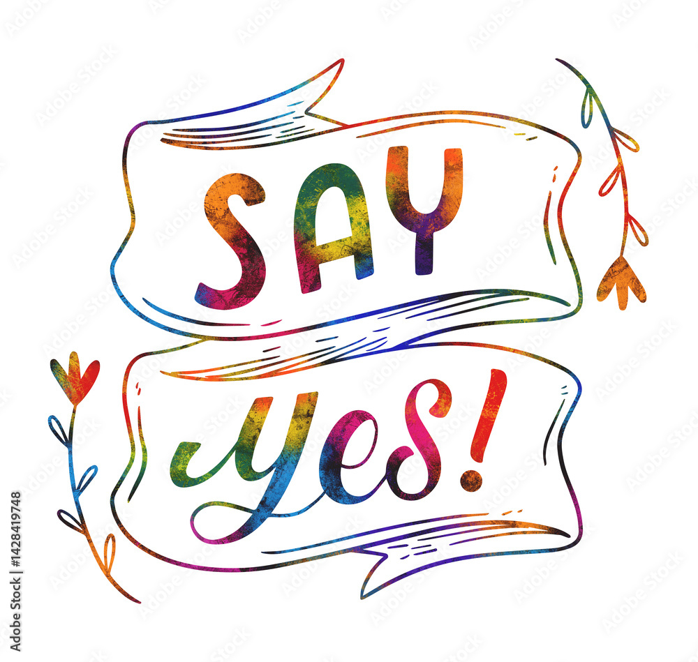 Wedding lettering say yes