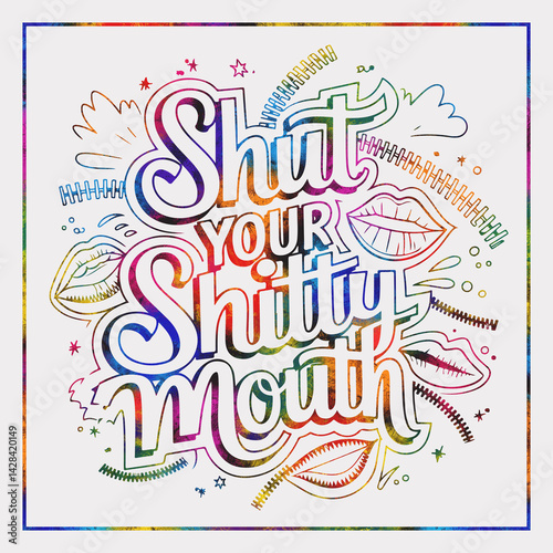 Obraz na płótnie Bold and Easy Swear Word Hilarious Designs for Stress Relief amp Relaxation for Adults Print w salonie