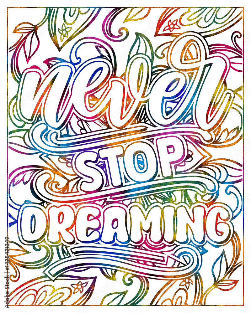 Never stop dreaming Motivational quote Inspirational quote Print