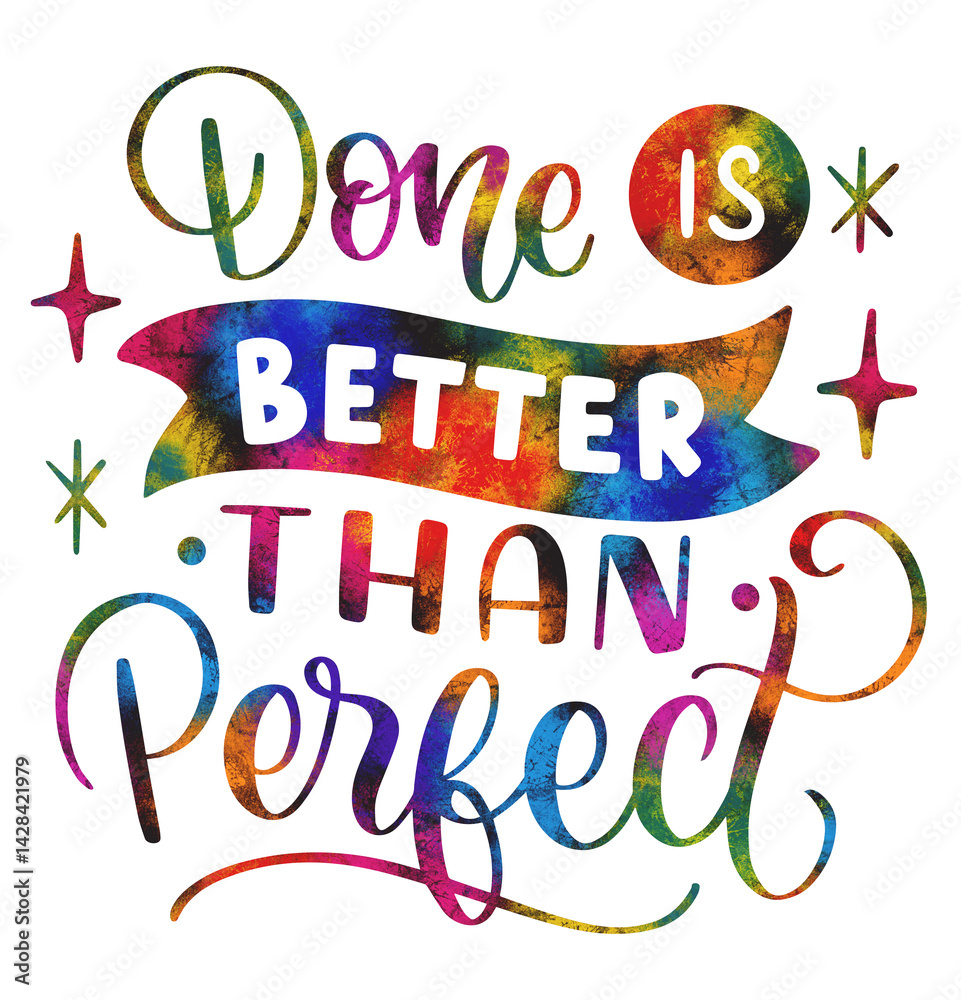 Productivity lettering sticker done is better than perfect