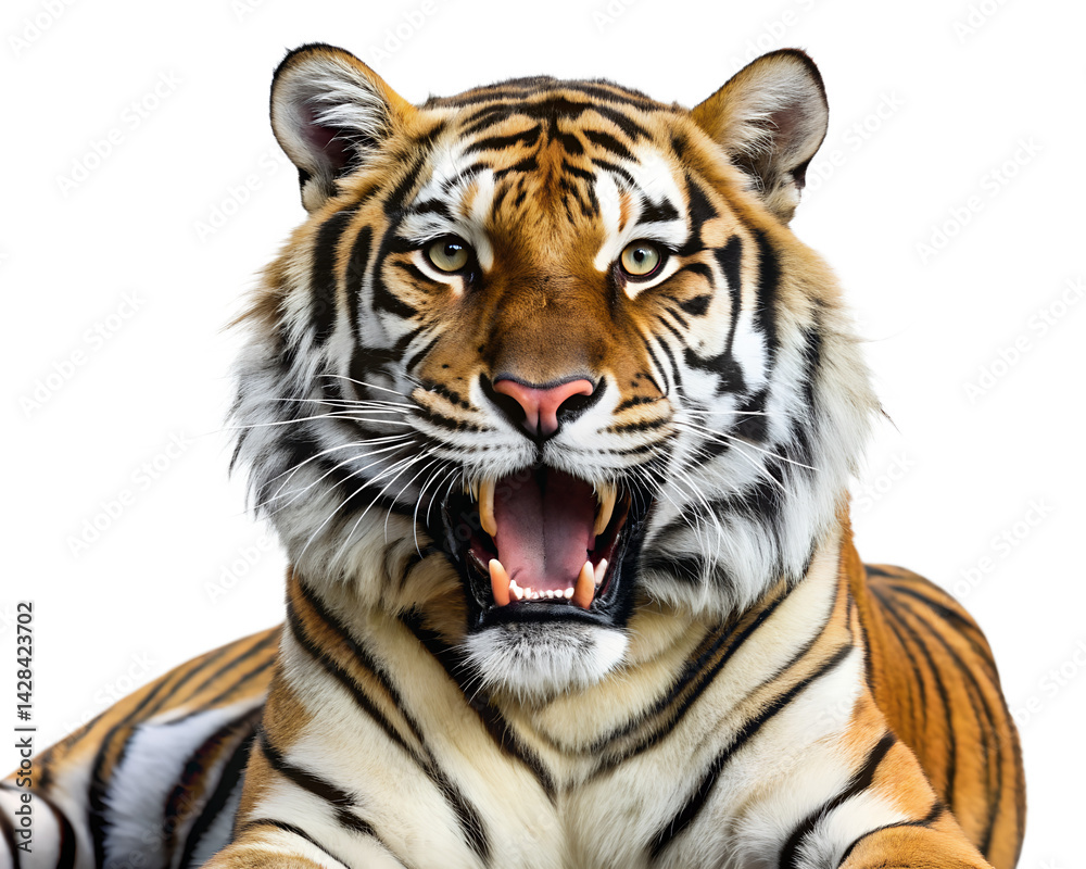 Fototapeta premium Roaring Bengal Tiger Closeup