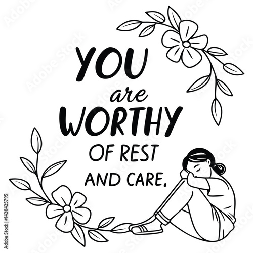 Gentle reminder normalizes sensitivity fostering emotional strength inner calm mental wellness with a simple reflective design
