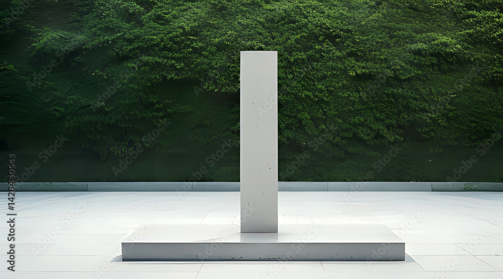 Beton Säule vor grüner Wand