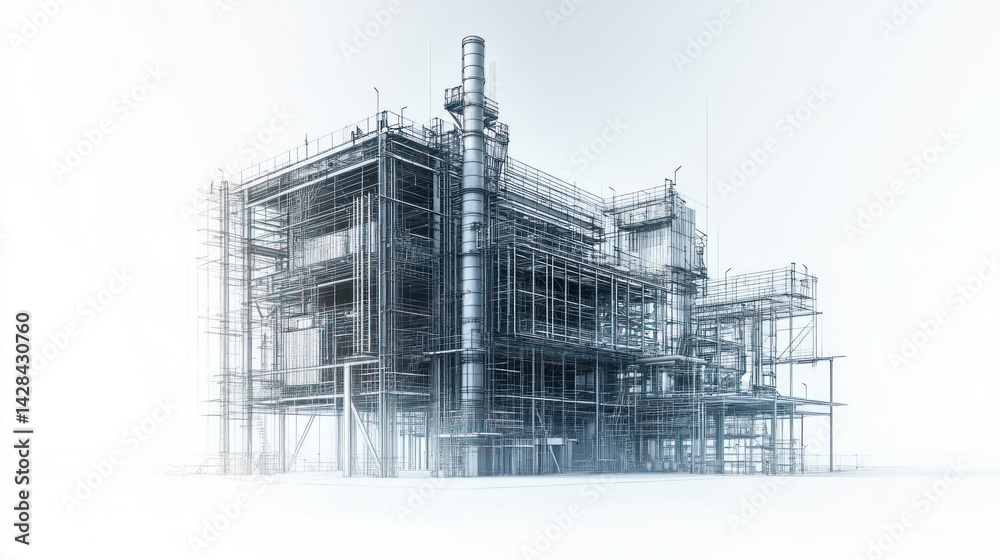 Industrial complex architectural rendering. Industrial complex architectural rendering.