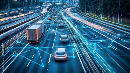 Futuristic Transportation Network: Connectivity and Data Flow on Highway
