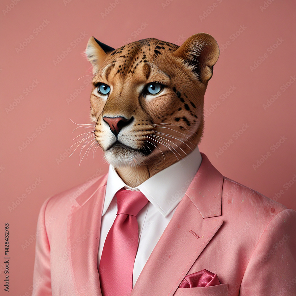 Gepard im Anzug