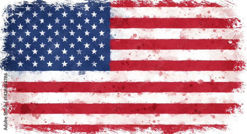 Fototapeta premium American Flag Grunge Illustration