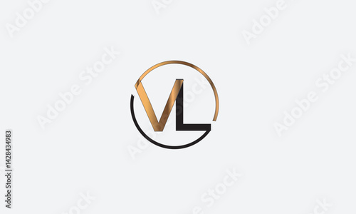 VL, LV, L, V Abstract Letters Logo Monogram	