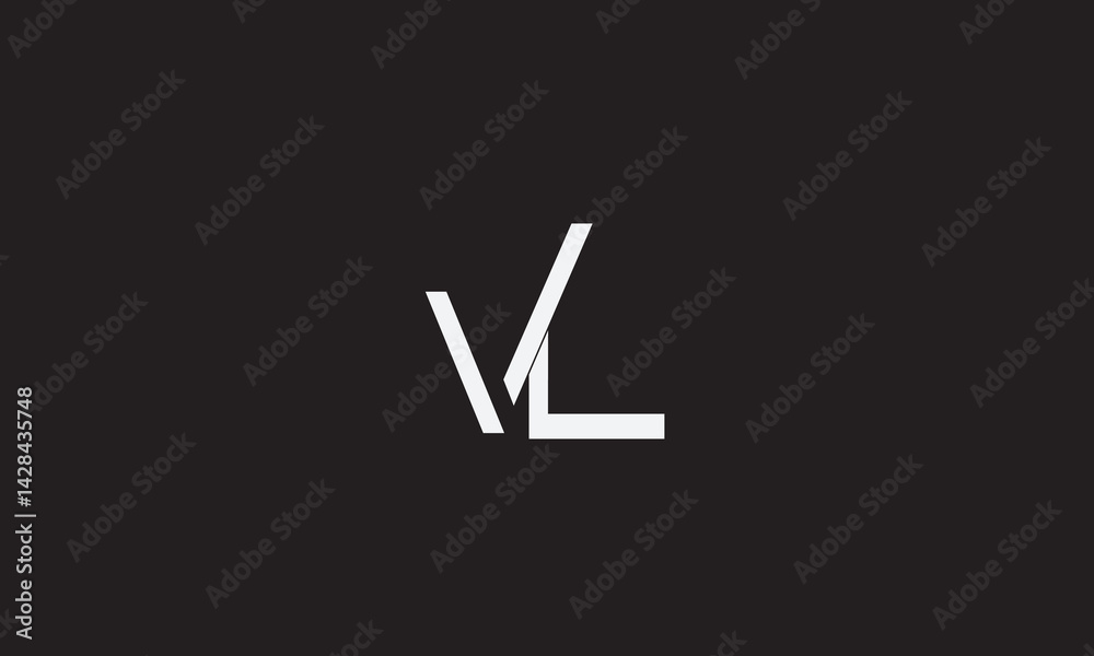 VL, LV, L, V Abstract Letters Logo Monogram VL, LV, L, V Abstract Letters Logo Monogram