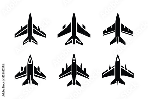 Upward Motion Airplane Silhouette Vector Illustration