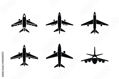 Plane Ascending Silhouette Vector Illustration