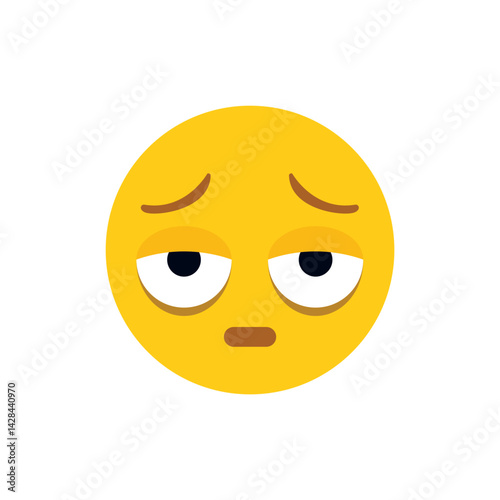 Exhausted emoji face vector symbol sign icon illustration burnout tired