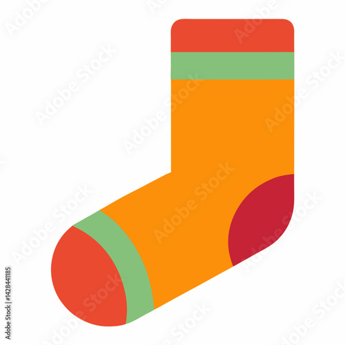 "Cozy Sock Icon - AI Graphic Design File on White Background"