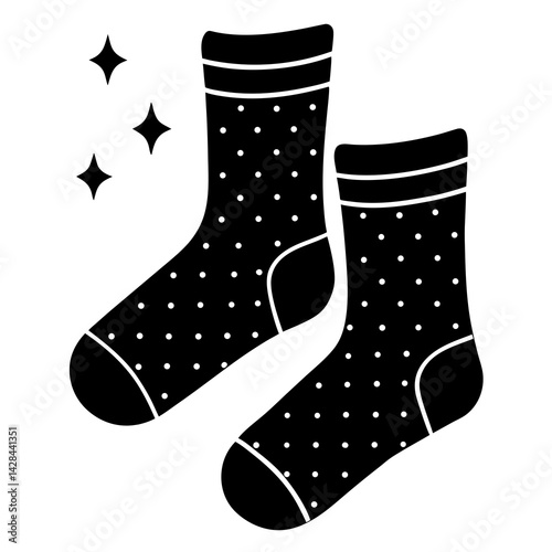 "Cozy Sock Icon - AI Graphic Design File on White Background"