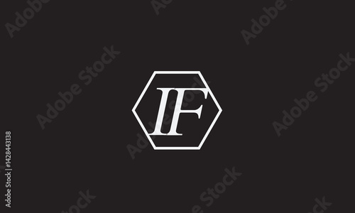 IF, FI , F , I , Abstract Letters Logo Monogram	