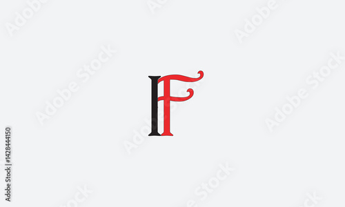 IF, FI , F , I , Abstract Letters Logo Monogram	