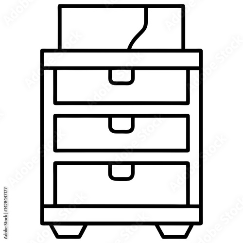 "Premium Sock Drawer Icon AI Graphic Design on White Background 