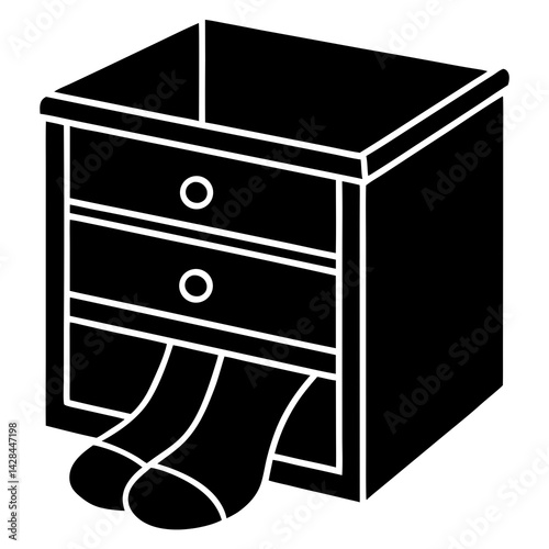 "Premium Sock Drawer Icon AI Graphic Design on White Background 