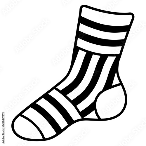 "Striped Socks Vector Design - High-Quality AI Graphic on White Background"