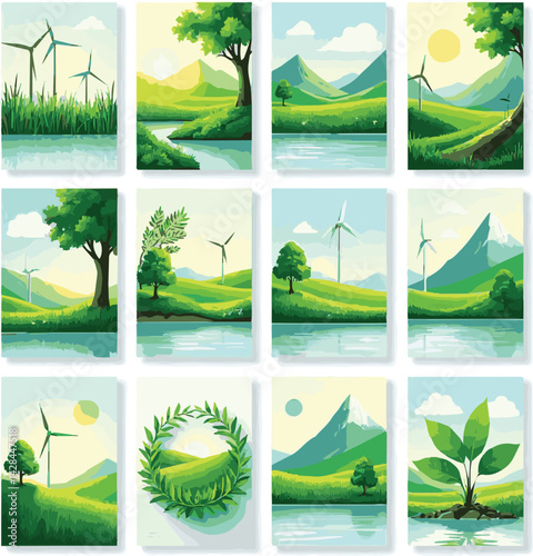 Create a flyer layout Boucher design vector art color with white background.