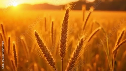 Warm and Soothing Video of Mature Golden Rice Fields. High quality 4k footage